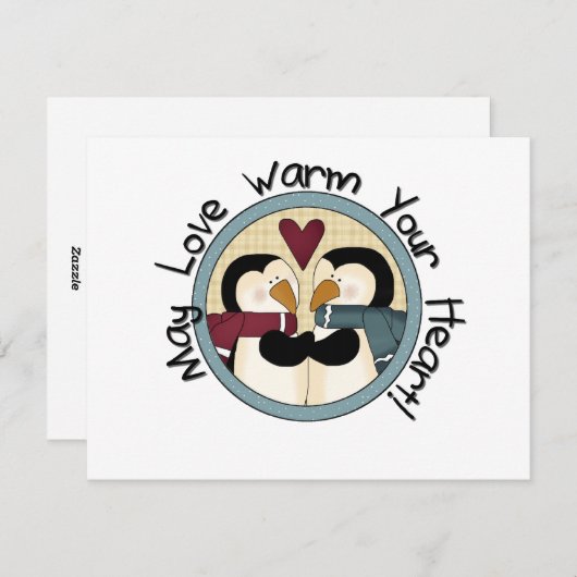 ペンギンラブホリデーTシャツとギフト シーズンカード (正面/裏面)