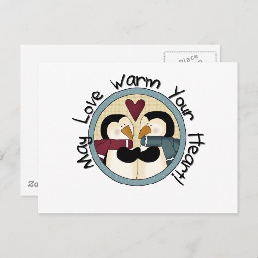 ペンギンラブホリデーTシャツとギフト シーズンポストカード (正面/裏面)