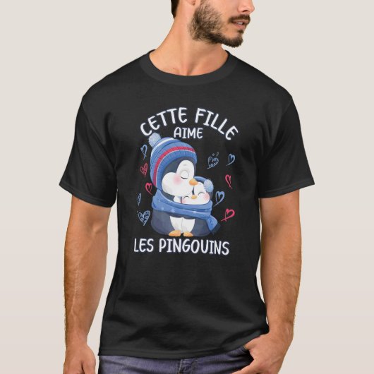 ペンギンラブママペンギンとベビー青年 Tシャツ (正面)