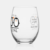 ペンギンラブ名前をカスタムする&デート ステムなしワイングラス (右)