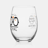 ペンギンラブ名前をカスタムする&デート ステムなしワイングラス (左)