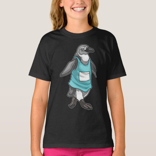 ペンギンランニングランナーのスポーツ Tシャツ (正面)