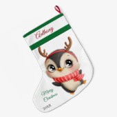 ペンギンラージクリスマスストッキング ラージクリスマスストッキング (裏面 (吊り時))