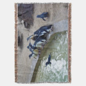 ペンギンリレー: ペンギンの群れ水泳チーム スローブランケット (正面縦)