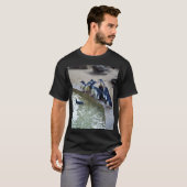 ペンギンリレー: ペンギンの群れ水泳チーム Tシャツ (正面フル)