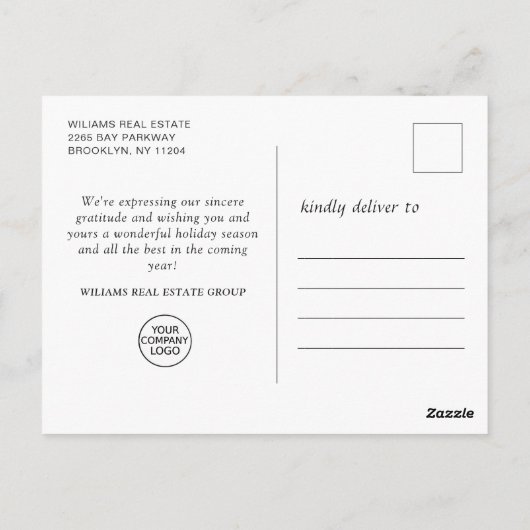 ペンギンレッドスカーフのクリスマスグリーティ企業のング ポストカード (裏面)