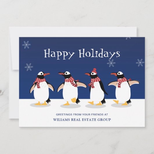 ペンギンレッドスカーフクリスマスグリーテ企業のィング シーズンカード (正面)