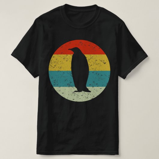 ペンギンレトロヴィンテージシルエット70s tシャツ (デザイン正面)