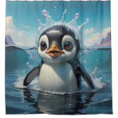 ペンギンワンダーランドバスルーム シャワーカーテン (正面)