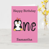 ペンギンワン第1ハッピーバースデー カード (黄色い花)