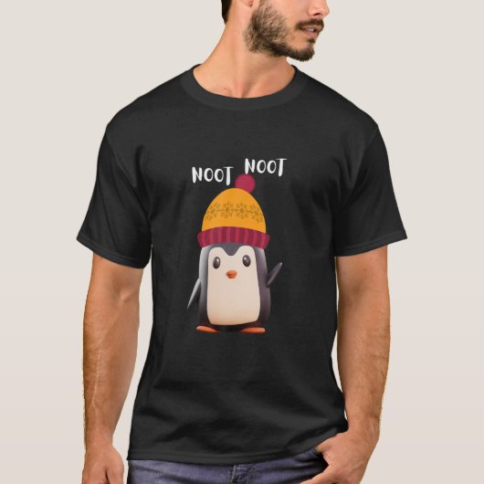 ペンギンヴィンテージ愛動物屏風女男性へF Tシャツ (正面)