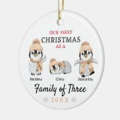 ペンギン三種初めてのクリスマス セラミックオーナメント (左)