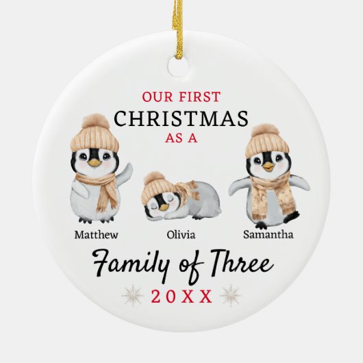 ペンギン三種初めてのクリスマス セラミックオーナメント (裏面)