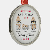 ペンギン三種初めてのクリスマス メタルオーナメント (右)