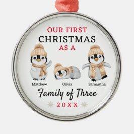 ペンギン三種初めてのクリスマス メタルオーナメント