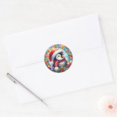 ペンギン丸ステッカー ラウンドシール (封筒)