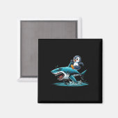 ペンギン乗りサメ衣装シーシー動物愛好家キッズ マグネット (正面/裏面)