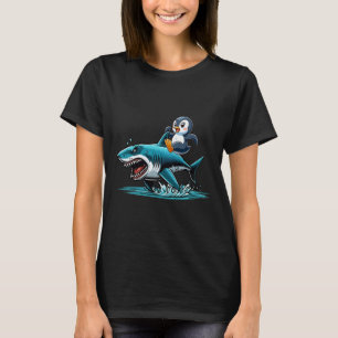 ペンギン乗りサメ衣装シーシー動物愛好家キッズ Tシャツ