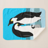 ペンギン付きベビーペンギンデザイン シェルパブランケット (正面(横))