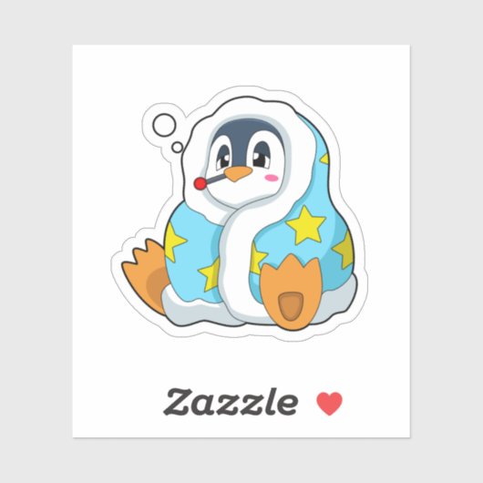 ペンギン体温計付き シール (シート)