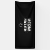 ペンギン保が落ち着いて歩き回る 横断幕 (縦)