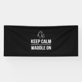 ペンギン保が落ち着いて歩き回る 横断幕 (横)