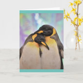 ペンギン写真のグリーティングカード カード (黄色い花)