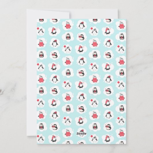 ペンギン冬の休日の思い出の写真 シーズンカード (裏面)