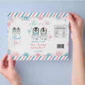 ペンギン冬の性別リビールチップバッグラッパー チラシ (手)