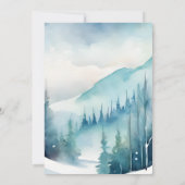 ペンギン冬の誕生日パーティー編集可能テンプレート 招待状 (裏面)