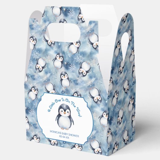 ペンギン冬の赤ちゃんシャワー愛用ボックス フェイバーボックス (オープン)