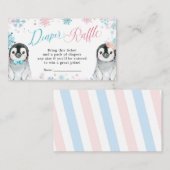 ペンギン冬ジェンダーおむつラッフルを明らかにする エンクロージャーカード (正面/裏面)