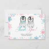 ペンギン冬ジェンダーのサンキューカード サンキューカード (正面)