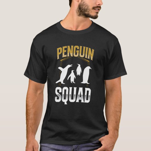 ペンギン分隊かわいい動物ペンギン Tシャツ (正面)