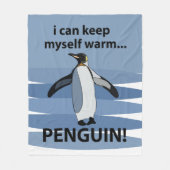 ペンギン動物おもしろい鳥 フリースブランケット (正面)