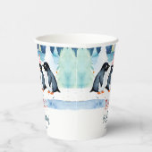 ペンギン北極冬パーソナライズされた生 紙コップ (右)