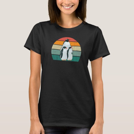 ペンギン南極コロニー飛べないスイミングバー Tシャツ (正面)