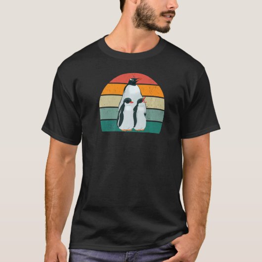 ペンギン南極コロニー飛べないスイミングバー Tシャツ (正面)
