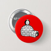 ペンギン及びイグルーボタン 缶バッジ (正面&裏面)