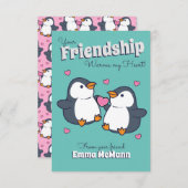 ペンギン友好教室バレンタインカード サンキューカード (正面/裏面)