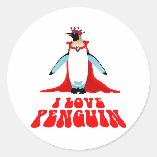 ペンギン大好き ラウンドシール (正面)