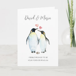 ペンギン夫婦の恋の記念日 カード