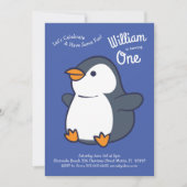 ペンギン子供の誕生日パーティー 招待状 (正面)