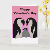 ペンギン家族かわいいバレンタインデー|過去記事 カード (黄色い花)