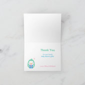 ペンギン家族のベビーシャワー感謝カード サンキューカード (内部)