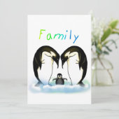 ペンギン家族の女の子の招待状 招待状 (スタンド正面)