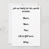 ペンギン家族の女の子の招待状 招待状 (裏面)