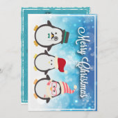 ペンギン家族及びかわいいトナカイ シーズンカード (正面/裏面)