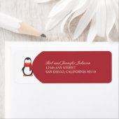 ペンギン差出人住所ラベル赤 ラベル (インサイチュ)