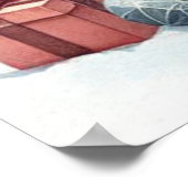 ペンギン建物A雪だるま ポスター (角)